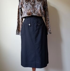 Vintage 80s black pencil skirt